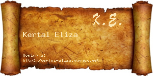 Kertai Eliza névjegykártya